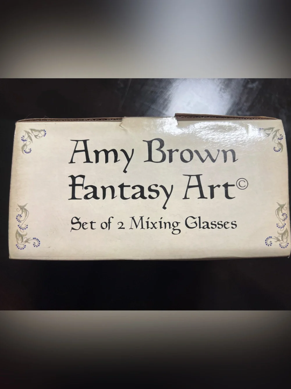 Amy Brown Fantasy Art Fairy Pint Mixing Glasses Set of 2 w/ Original Box